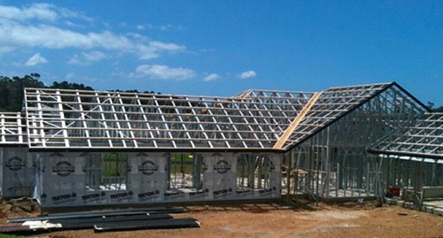 a house using a light gauge steel framing system