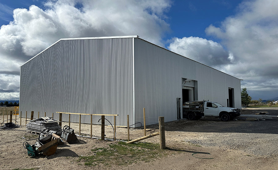 X-CALIBR™ honey storage shed at Kuratau, NZ, clad, external view.