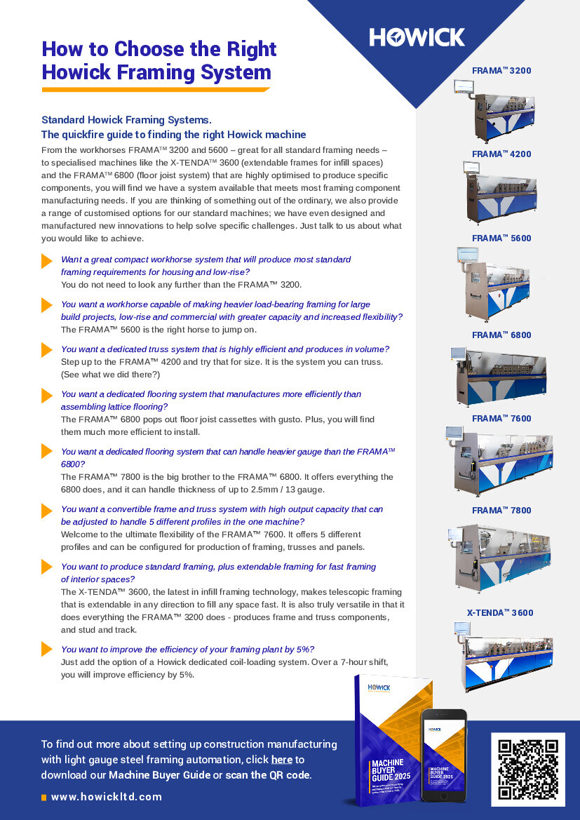 Howick Mini Guide - Choosing the Right System Quickfire Guide 2025.pdf
