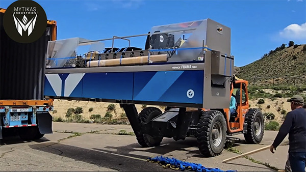 Howick Frama machine on forklift