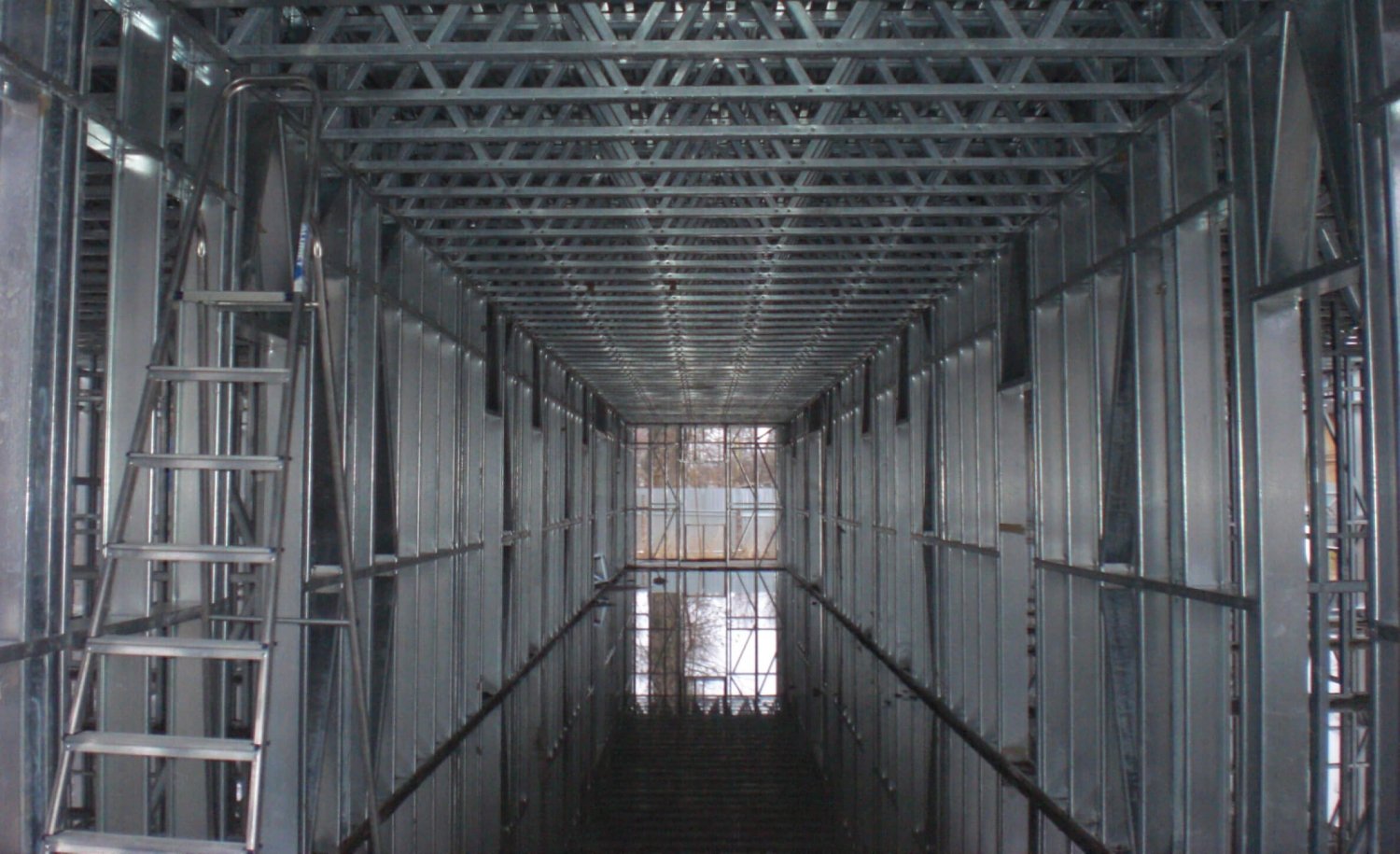 The interior structural frame.
