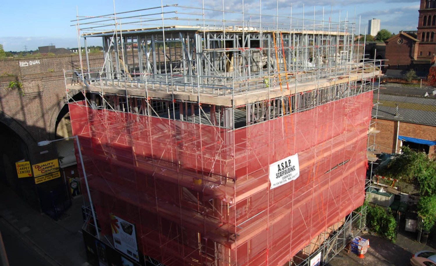 Rhubarb building constructed in the UK through the use of light steel framing application.